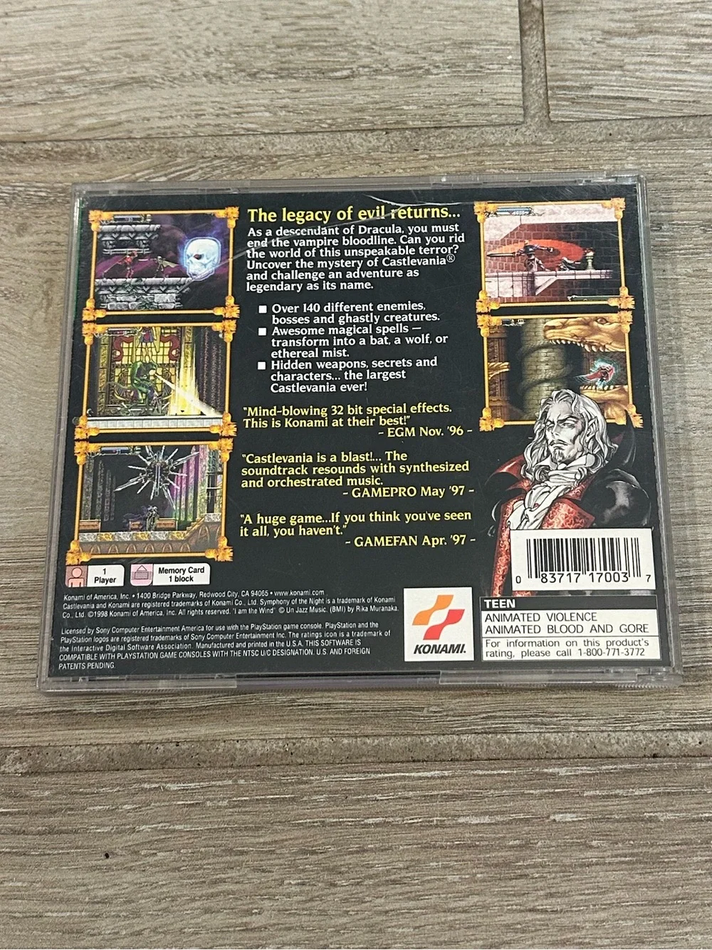 VTG Castlevania: Symphony Of The Night Video Game (PlayStation 1/Greatest Hits)